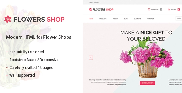 Flowershop - Flor - Plantilla HTML de tienda boutique