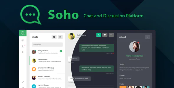 Soho - قالب HTML لمنصة الدردشة والمناقشة