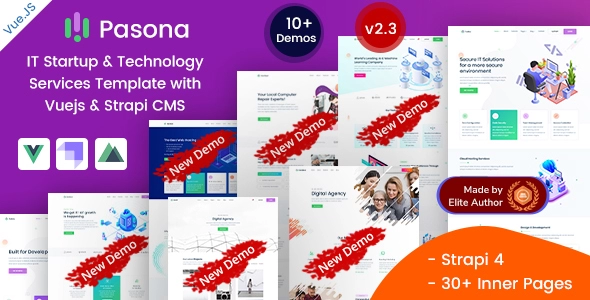 Pasona - 使用 Vuejs 和 Strapi 4 的 IT 启动和技术服务模板