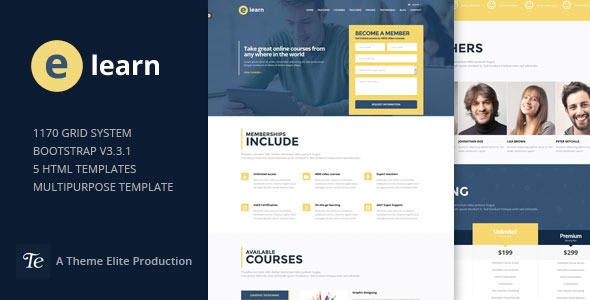 e-Learn - Onepage Bootstrap 教育 HTML