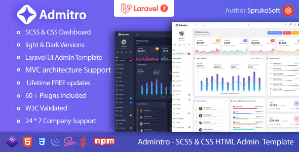 Admitro - Modello di amministrazione di Laravel