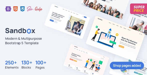 Sandbox - قالب Bootstrap 5 الحديث ومتعدد الأغراض