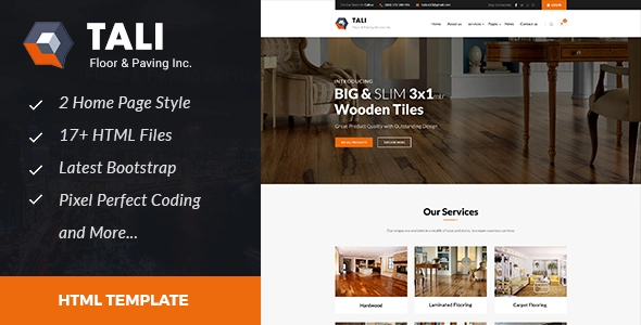 Tali : Plantilla HTML para servicio de pisos y pavimentación