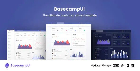 قالب لوحة تحكم إدارة BasecampUI Bootstrap