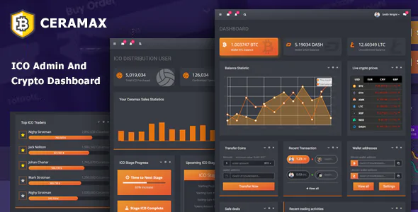 Ceramax - لوحة تحكم إدارة ICO وتداول العملات المشفرة