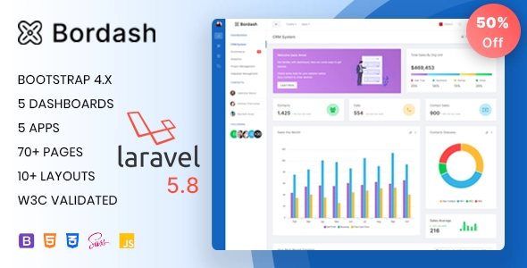 Bordash - Modello di amministrazione di Laravel