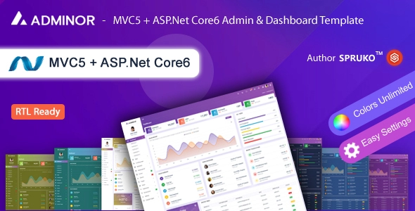 Adminor - Modello di dashboard di amministrazione principale MVC + ASP.Net