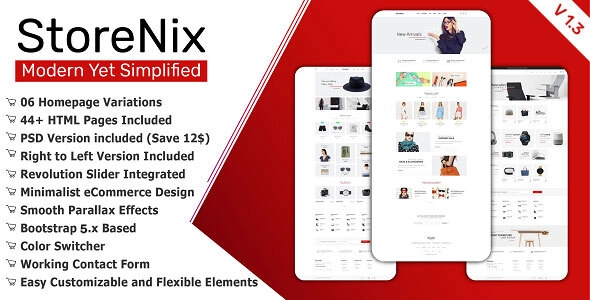 StoreNix - многоцелевой HTML-шаблон магазина электронной коммерции