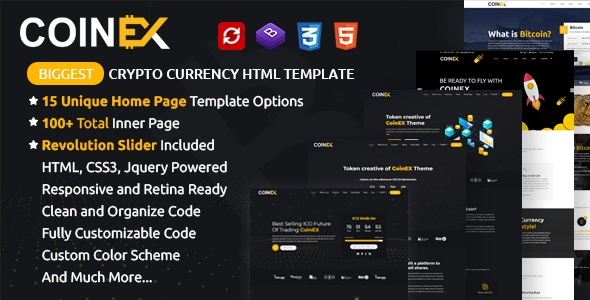 COINEX - ICO、比特币和加密货币 HTML 模板