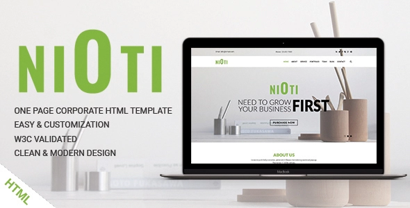 Nioti - Mehrzweck-HTML-Vorlage für eine Seite