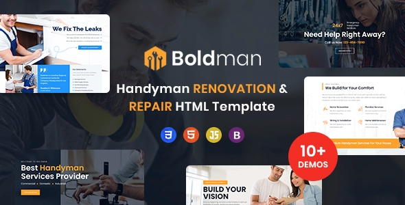 Boldman - 杂工装修服务 HTML 模板